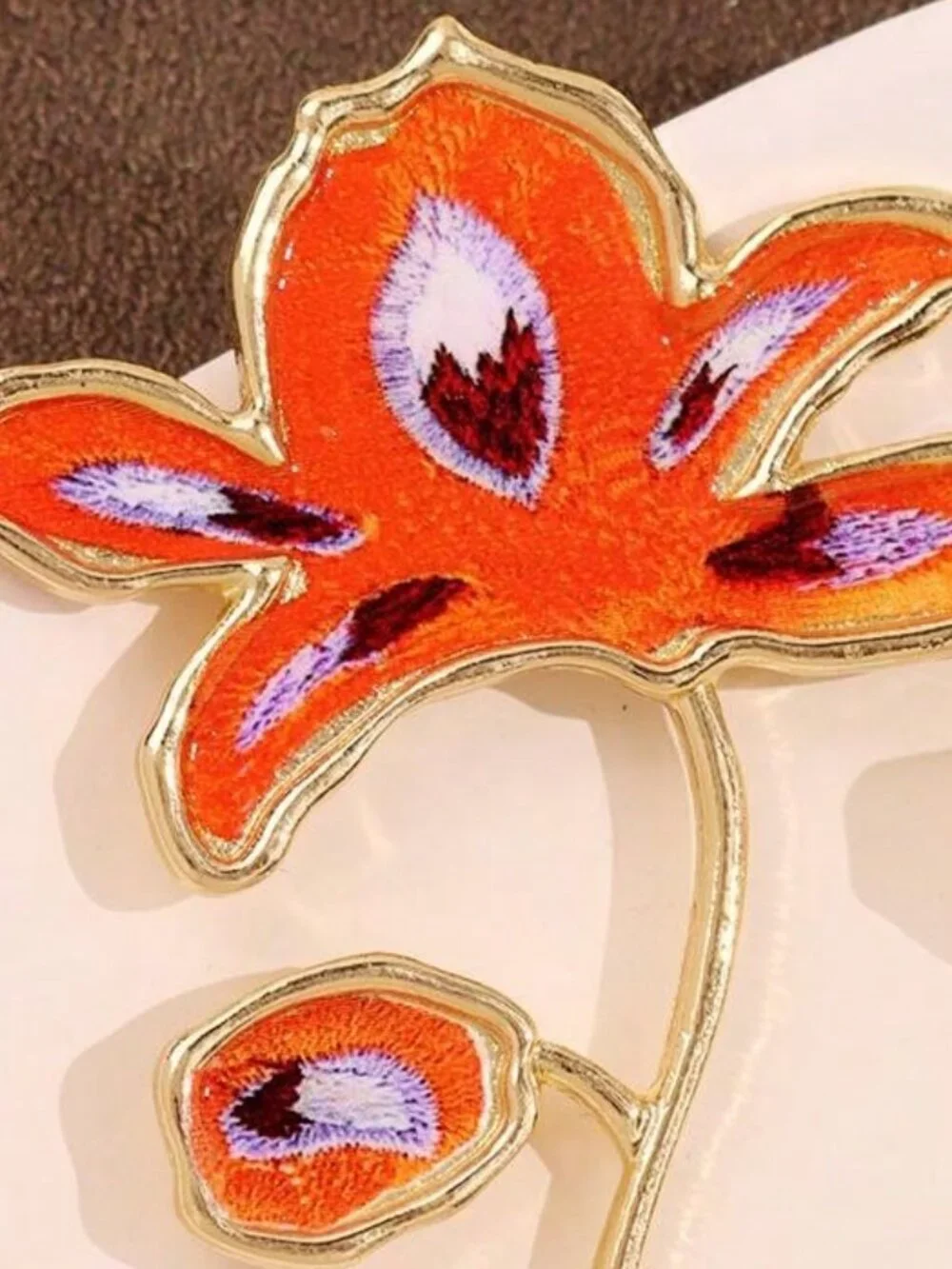 Multicolor Women's Oversized Ombre Flower Drop maximalist Earrings